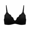 thumbnail image 3 of Jinhomg Women's Lace Bralettes Triangle Wireless Bras with Adjustable Straps V Neck Soft Unpadded Scalloped bras Black 758085BC, 3 of 7