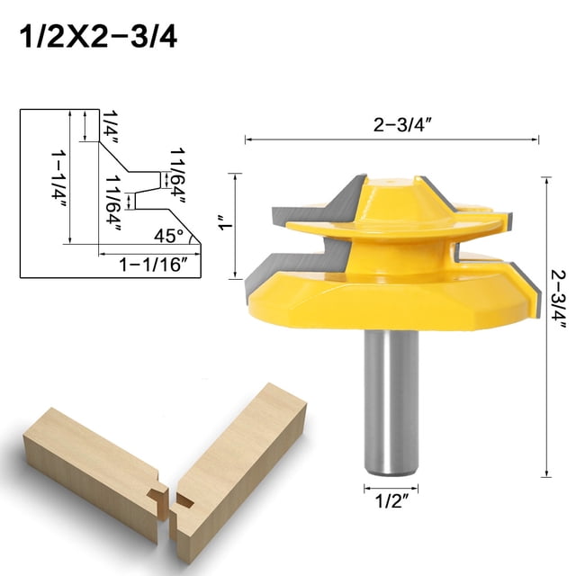 Premium 3-Piece Woodworking Router Bit Set: 45-Degree Miter Cutter, Sledging & Floor Knives with 12.7mm Ergonomic Handle - Durable, Universal Compatibility for Precision Carving, Ideal for