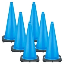 28 Inch Sky Blue Traffic Cones (6 Pk)