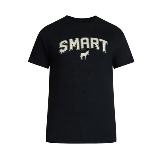 Men's Smart Donkey Black Graphic T-Shirt - Small