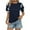 Navy, variant on Wyobmus Womens Summer Tops Trendy Puff Short Sleeve Tshirts Business Casual V Neck Blouses Summer Clothes Navy