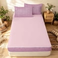 thumbnail image 4 of Erosebridal Bohemian Damask Zipper Full Size Comforter Sets with Fitted Sheet and 2 Pillowcases, Hippie Floral Zipper Bedding Set, Pale Pink White, Pink Reversible, 4 of 7