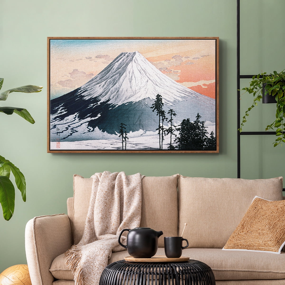 Vintage Landscape-CCXCVI By Wexford Home Framed in Walnut Wood Gallery Wrapped Canvas 17 in. x 25 in.