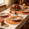 thumbnail image 6 of geerera 4-Pack Lace Pumpkin Placemats, 12x18" Orange Harvest Table Mats with Scalloped Edge, Rustic Fall Thanksgiving Dinnerware for Home, Kitchen & Dining Table, 6 of 6