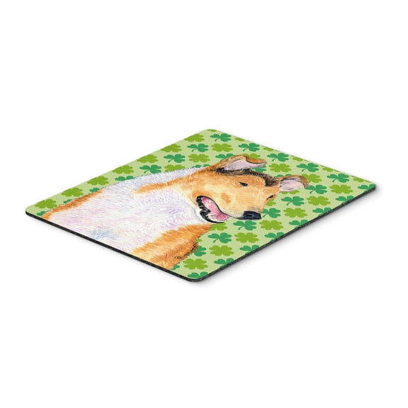"Collie Smooth St. Patricks Day Shamrock Portrait Mouse Pad Hot Pad or Trivet"