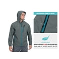 thumbnail image 6 of Little Donkey Andy Men's High-Performance Waterproof Rain Jacket Ultra Lightweight Outdoor Rain Coat Shell for Golf Grey L, 6 of 7