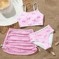 thumbnail image 5 of vigerkar Girls 3 Piece Swimsuits Bathing Suit Cute Ruffle Bow Print Bikini Set with Skirt Kids Swimwear Size 8-12 Years (Pink, 12Y), 5 of 7