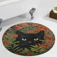 thumbnail image 4 of The Cat Is Hiding Washable Round Rug -Circle Area Rugs for Nursery Bedroom, Vintage Non Slip Non Shedding Low Pile Carpet for Living Room Coffee Table Entryway, 4 of 7