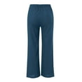 thumbnail image 6 of Jxximdong Pants for Women Womens Daily Elastic Waist Pockets Straight Solid Color Casual Pants Loose Long Trousers Blue XXXXXL Trousers, 6 of 6