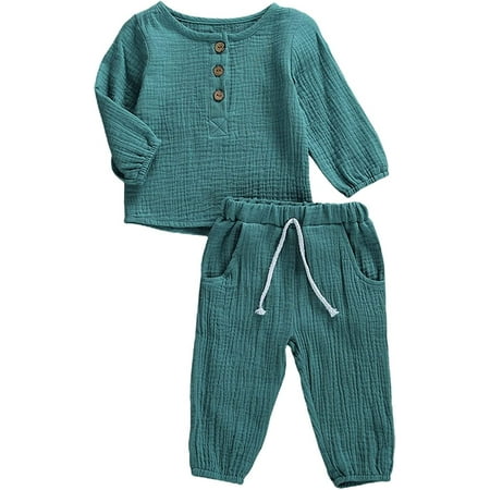 

PIKADINGNIS Fall Winter Toddler Baby Boy Girl Clothes Long Sleeve T Shirt Top Elastic Waist Pants Sweatsuit Jogger Set