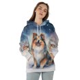 thumbnail image 4 of Hello Winter Shetland Sheepdog Welcome Snowy Night Watercolor Vintage All Over Print 3D Hoodie Unisex Merch Hoodies Sheltie Dog Lover Gifts - 01011, 4 of 6