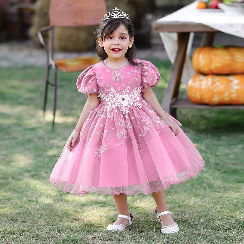 Bebe filles robe perles cloutees flocon de neige imprimer enfants princesse Costume fete d anniversaire Tulle Tutu robes pour robe de soiree de mariage Walmart