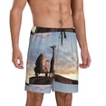 thumbnail image 2 of Wukai Elephant Giraffe Men’s Short Pajama Pants With Pockets Soft Sleep Pj Shorts for Men-3X-Large, 2 of 6