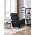 thumbnail image 2 of Rocking Chair, Modern Upholstered Lounge Accent Chair with Massage Function and Adjustable Modes, Comfy High Back Armchair with Side Pocket for Nursery, Living Room, Bedroom, Black, 2 of 7