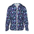 thumbnail image 1 of Fotbe Skull purple flower Chaqueta con Protección Solar UPF 50+ para Hombre y Mujer, Camisa con Capucha y Bolsillos-Large, 1 of 7