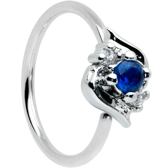 Body Candy Womens 20G 316L Stainless Steel Nose Ring Blue Swirl Nose Hoop Ring Circular Nose Ring 5/16