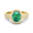 Silver, Gold, Rose Gold, variant on Genuine Zambian Emerald and White Diamond Bridge Ring