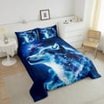 thumbnail image 3 of Erosebridal Blue Wolf Comforter Set King Adults,Galaxy Constellation Bedding Set Bedroom Decor,Safari Bedding Comforter Sets Exotic Bohemian Style Quilt Bed Set 3Pcs, 3 of 5