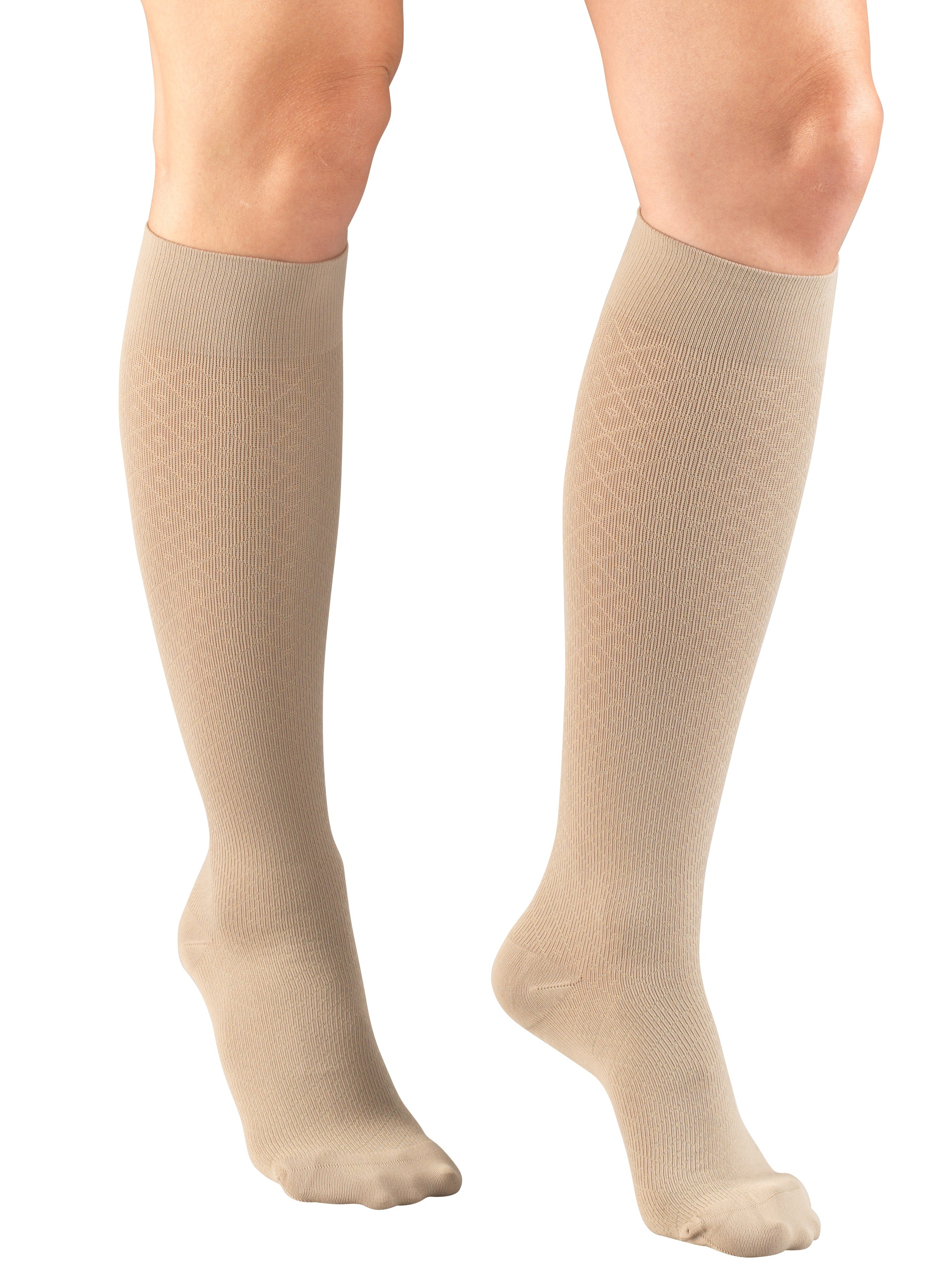 Truform Women's Trouser Socks Dress Style Diamond Pattern 1520 mmHg