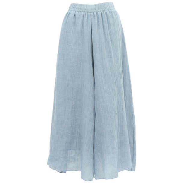 1 par de pantalones de piernas anchas para mujeres pantalones de piernas ancho de lino de algodón de verano