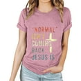 thumbnail image 2 of Daisyyozoid Nouvelles Arrivées Hauts pour Femmes Joyeuses Pâques Lettrage Imprimé Col Rond Manches Courtes Haut Manches Courtes Col Rond Chemise, 2 of 5
