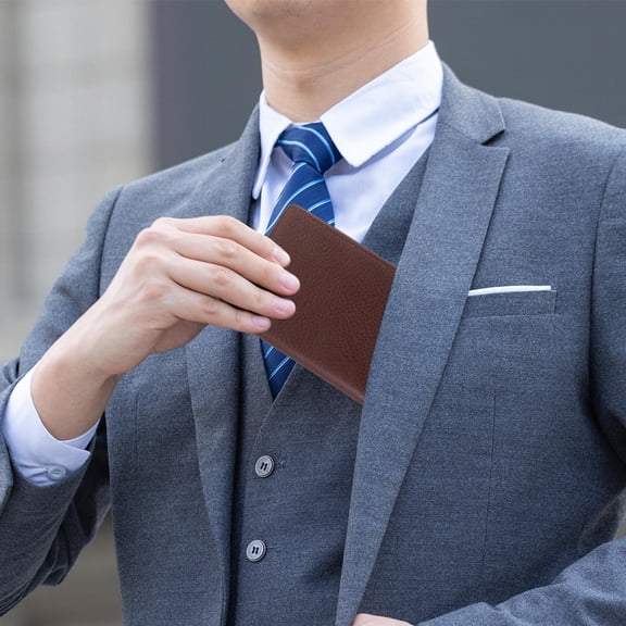 NIAIZEK Portable Business Card Holder Wallet Coffee Color Durable Card Case for Daily Use