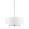 thumbnail image 3 of Hampton Hill Presidio Transitional Metal and Fabric Chandelier in White/Silver, 3 of 9
