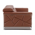 thumbnail image 5 of Mod Terra Cotta Leather and Chrome Deco Accent Chair, 5 of 8