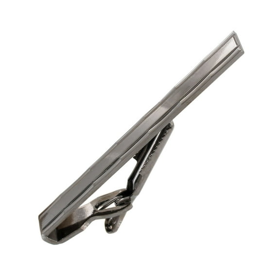 Gun Metal Tone Classic Tie Clip Bar Clasp Large 2 1/2" Mens Adult Male