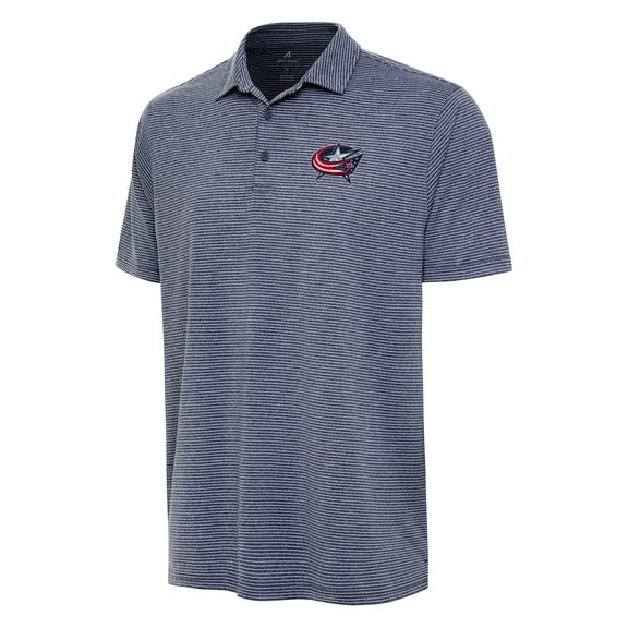Men's Antigua  Heather Navy Columbus Blue Jackets Scheme Polo