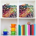 thumbnail image 6 of Yayeee 2 Pack Canvas Storage Basket with Handles for Shelves Fabric Bins Closet Organizer, Green Colorful Circles, 6 of 8