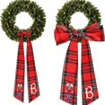 thumbnail image 3 of 2 Pack Wreath Sash for Front Door Wreath Sash Plaid Sashes Yard Doorway Indoor Outdoor Wall Ribbon Bow Home Decor, 3 of 5