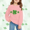 thumbnail image 2 of Mercatoo Boy Girl St 𝐏atricks Day Crewneck Shirts 𝐂lover 𝐒hamrock Long Sleeve Irish Green Sweatshirt, 2 of 6