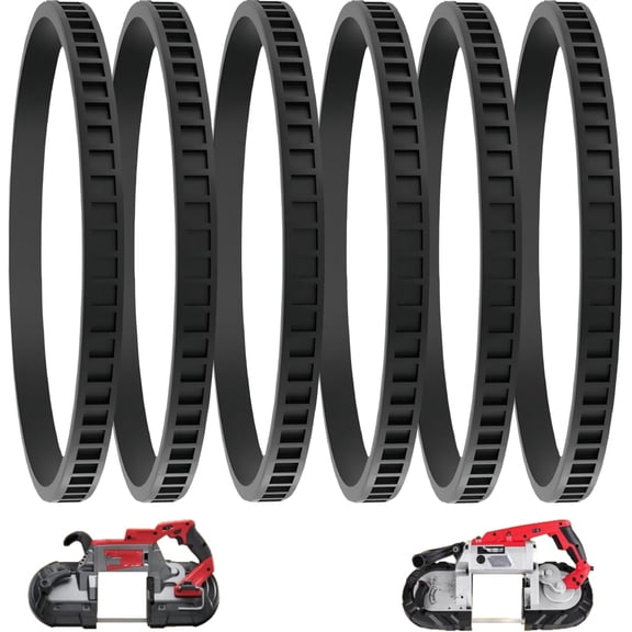ABPETE 6 Pack 45-69-0010 Replacement Blade Pulley Tires for Deep Cut Band Saw - Compatible with Milwauke6232-6 6238-20 2729-20, Portaband AO2807 6225 6238N - Rubber Drive Belt for Band Saw Wheels