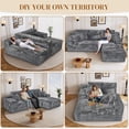 thumbnail image 7 of LLappuil 108" Sectional Sofa, Modular Sectional Couch with Left Chaise, Boneless Corduroy Cloud Sofa for Living Room Gray, 7 of 7