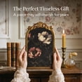 thumbnail image 5 of Home Decor Collection 6x8 Gold Ornate Arch Tabletop Framed Moody Roses Floral Art with Metal Easel Back, Floral on Black Crystex Textured Finish Vintage Decorative Accent, 5 of 10