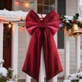 thumbnail image 6 of 35.4x17.7 Inch Giant Red Velvet Christmas Bow, Extra Large Vintage Style Bow for Tree Topper and Wreath Decor, Outdoor Indoor Holiday Party Supplies (1PC-Dark Green), 6 of 6