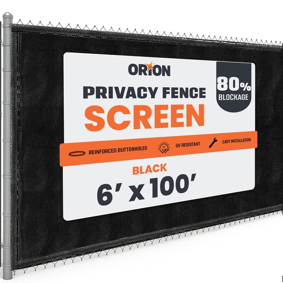 6 ft. x 100 ft. Privacy Screen Fence, Black