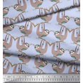 thumbnail image 3 of Soimoi Polyester Crepe Fabric Feather,Branch & Sloth Cartoon Print Fabric by The Yard 52 Inch Wide, 3 of 3