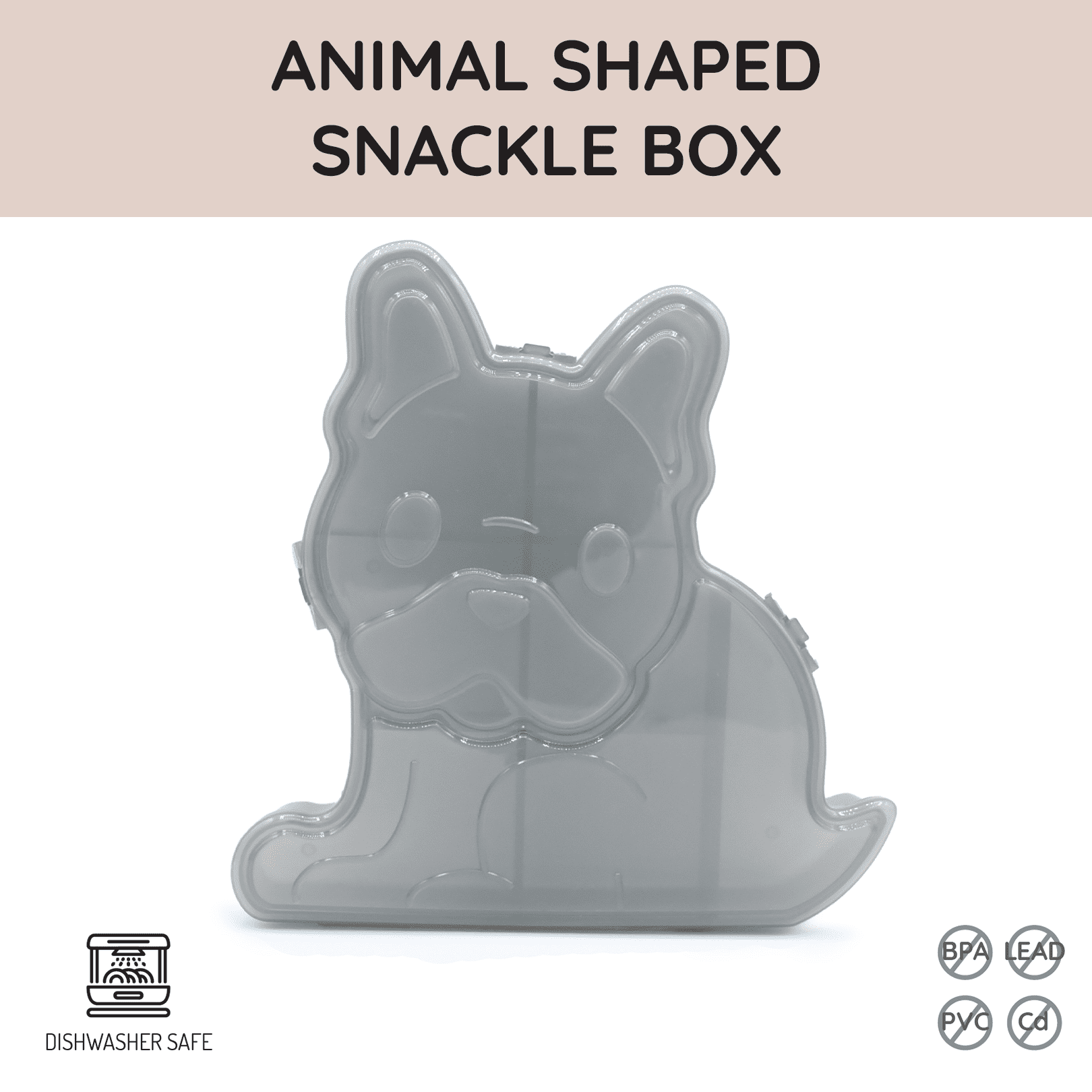 Melii Toddler Snack Cup, BPA-Free, Bulldog, Gray