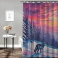 thumbnail image 2 of Orinice Wolfs Snow Sunset Bathroom Decor Set - Colorful Luxurious Graphic Print Polyester Fabric Shower Curtain Set with Hooks 60x72, 2 of 7