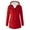 Red, variant on Women's Plus Size Plush Jacket - Casual Solid Color Hooded with Drawstring, Beige, L