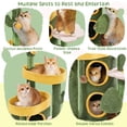 thumbnail image 4 of Yaheetech 48.5″ H Oasis-themed Cat Tower with Condos, Perches & Scratching Posts, Green/Yellow, 4 of 7