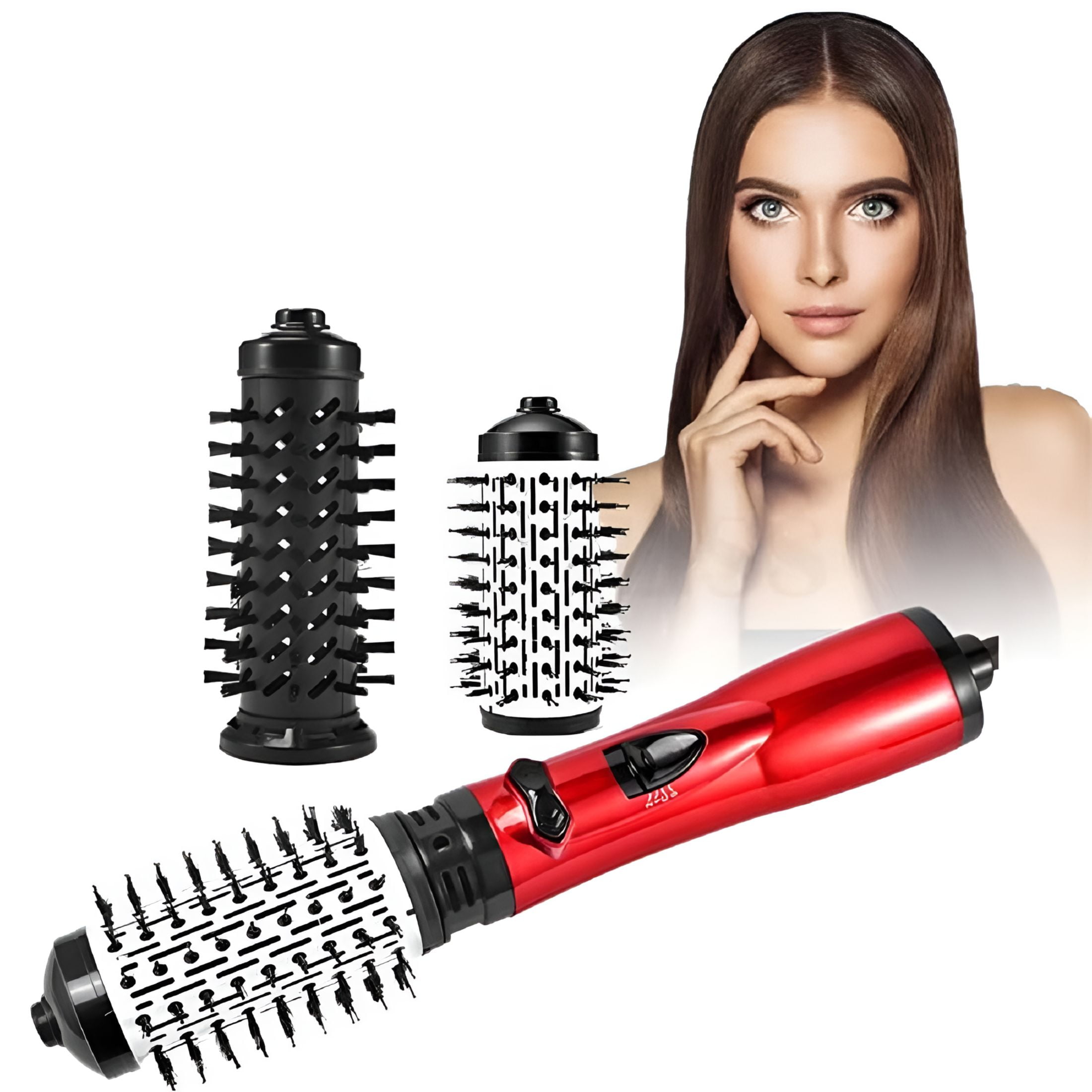 HIBIBUD Hot Air Styler Rotating Hair Dryer 3-in-1 Hot Air Spin Dryer Brush Hair Straightener Rotating Hair Straightener Electric Hair Dryer Comb