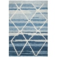 thumbnail image 2 of SAFAVIEH Casablanca Kapoor Geometric Wool Shag Area Rug, Blue/Ivory, 5' x 8', 2 of 7