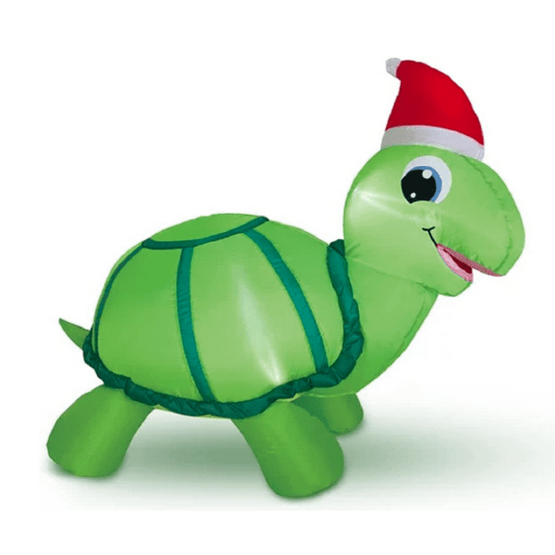 Turtle with Santa Hat Christmas Inflatable by Gemmy