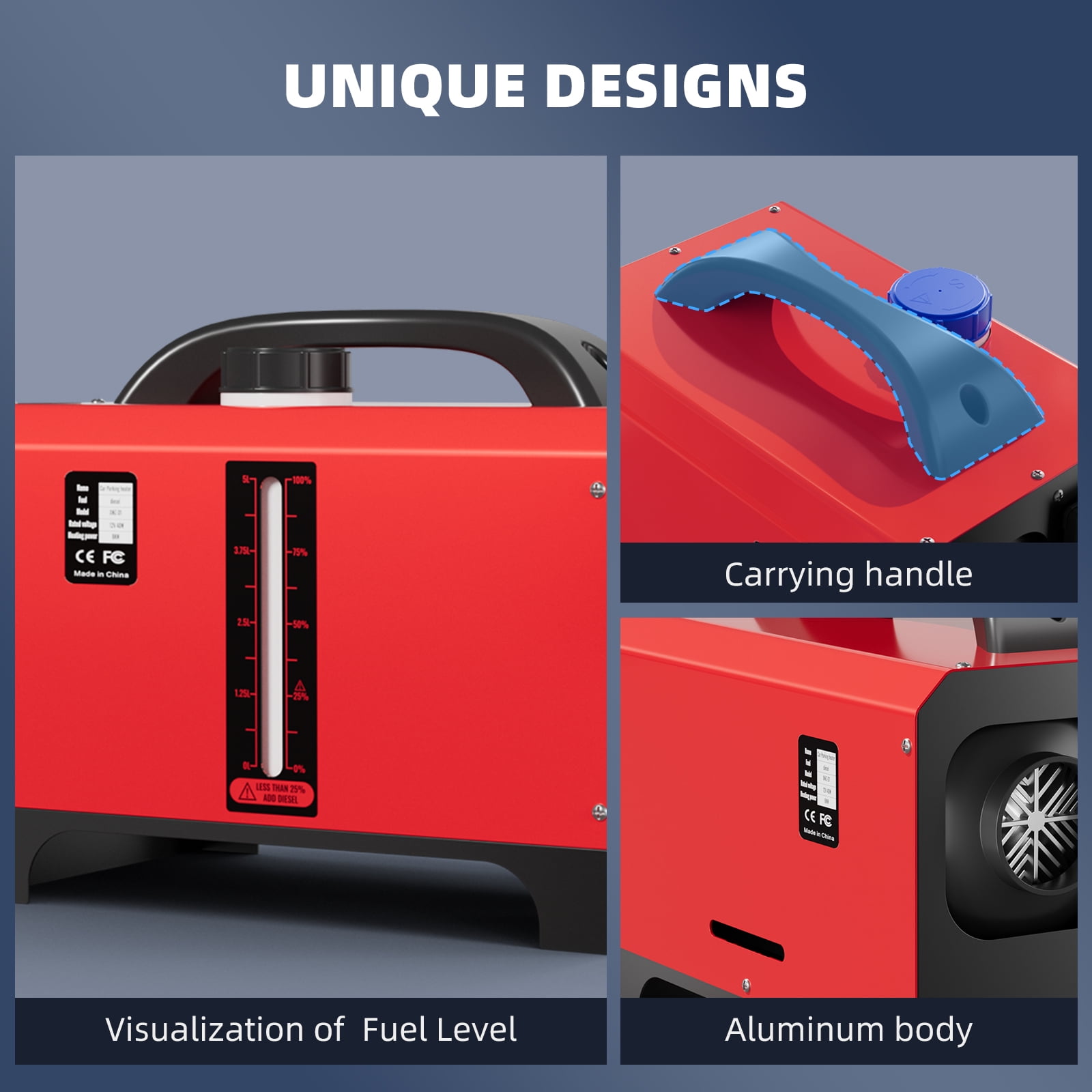 Diesel Heater 12V, Portable 8KW Air Heater with LCD Switch & Remote Control