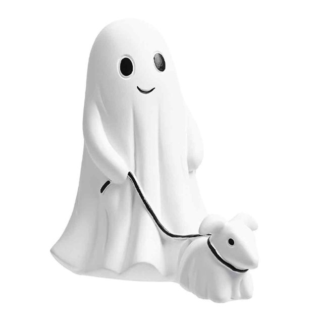 Estatua de perro fantasma paseando, figura de perro fantasma espeluznante de Halloween, estatuas de perro fantasma de Halloween, fantasma paseando a su perro fantasma, decoración de fantasmas de