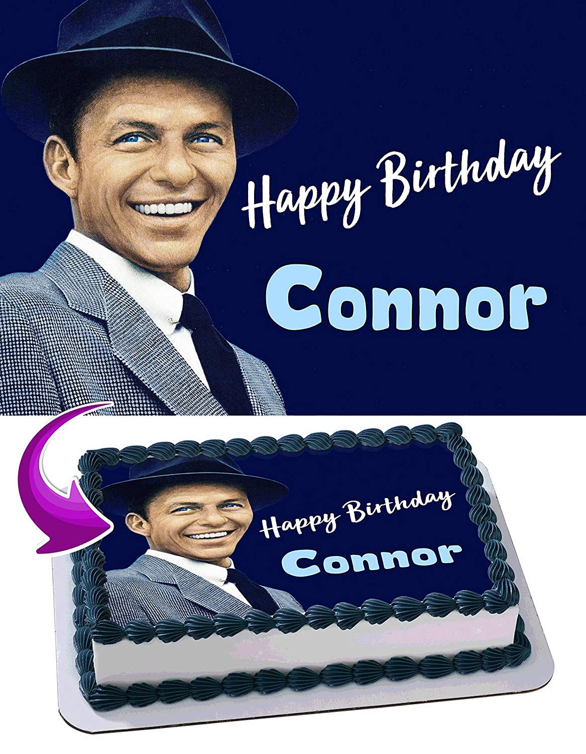 Frank Sinatra Edible Cake Image Topper Personalized Birthday Party 1/4