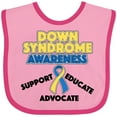 thumbnail image 3 of Inktastic Down Syndrome Awareness Support, Educate, Advocate Boys or Girls Baby Bib, 3 of 4